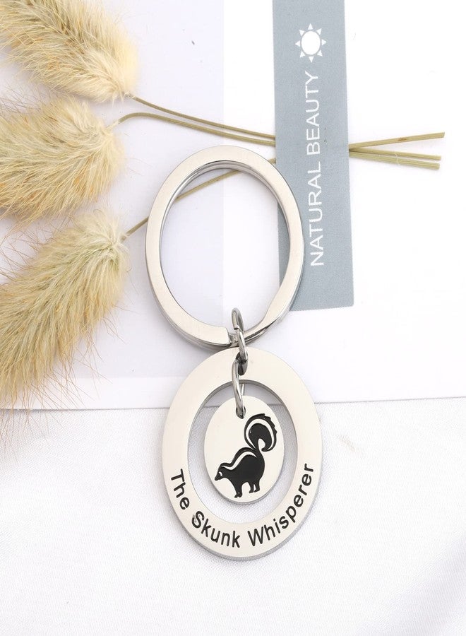 OKEYCH Skunk Lover Gift: The Skunk Whisperer Keychain - Modern Animal, Animal Print, Stainless Steel, Women's Keychain - Image 3